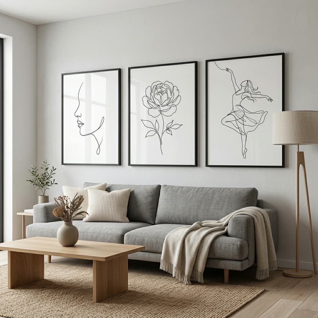 Abstract Line Art Gallery Set — 8 Prints